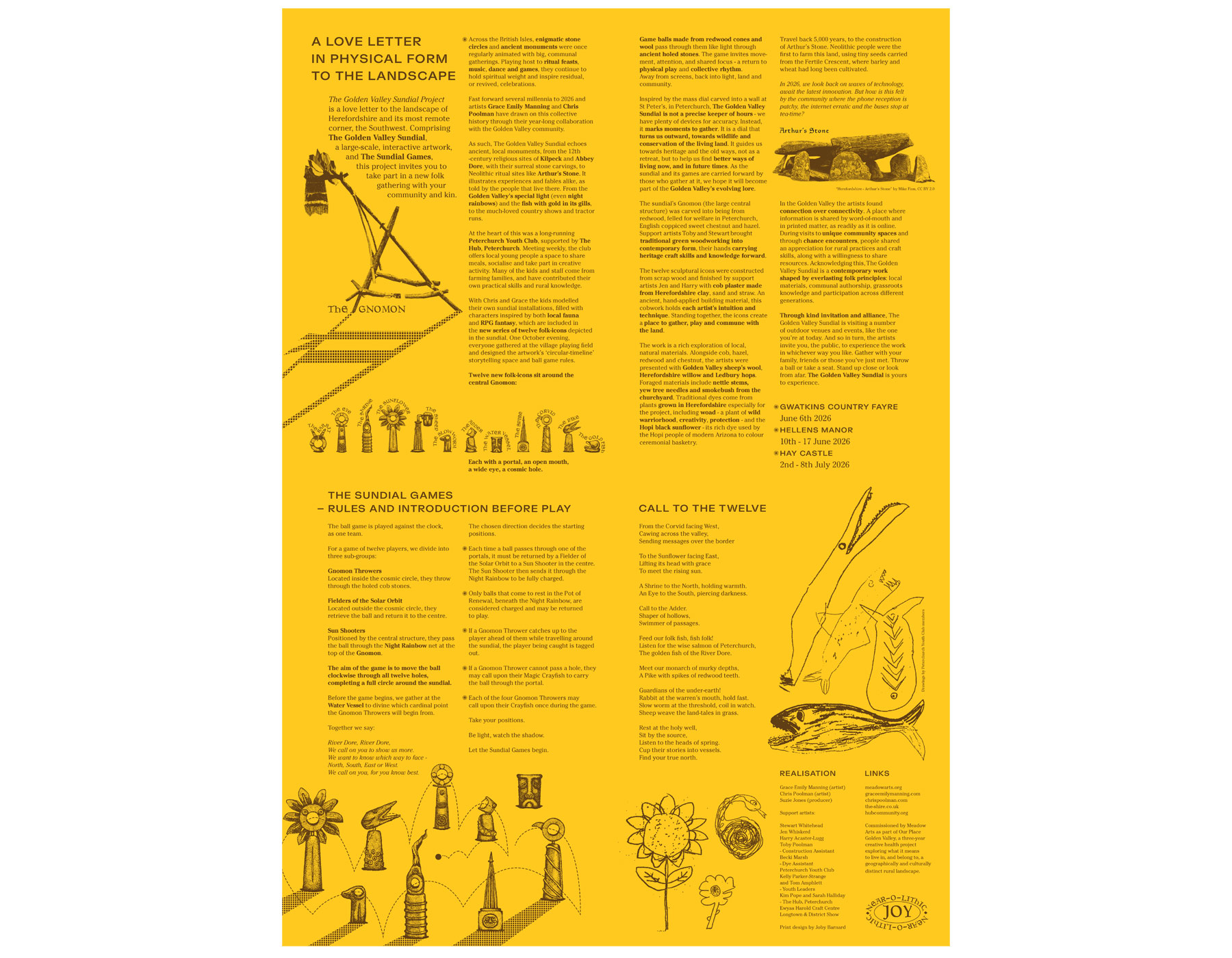 Golden Valley Sundial A2 Print - artwork by Joby Barnard for Colour Format
